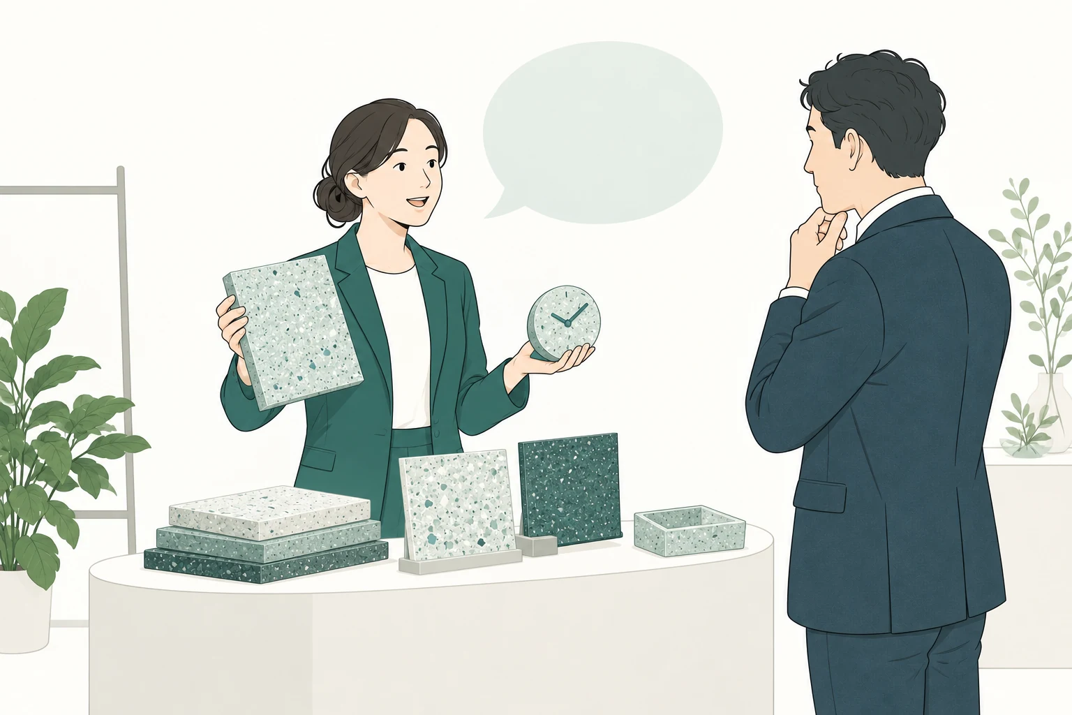 自社のユニフォームから生まれた素材・製品で企業の取り組みを伝えるイメージ